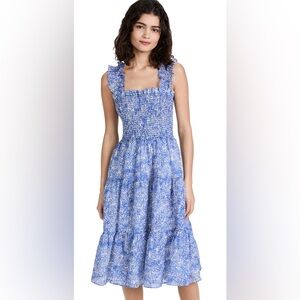 Amanda Uprichard Adelene Midi Dress | Floral | Smocked A-Line W/ Pockets